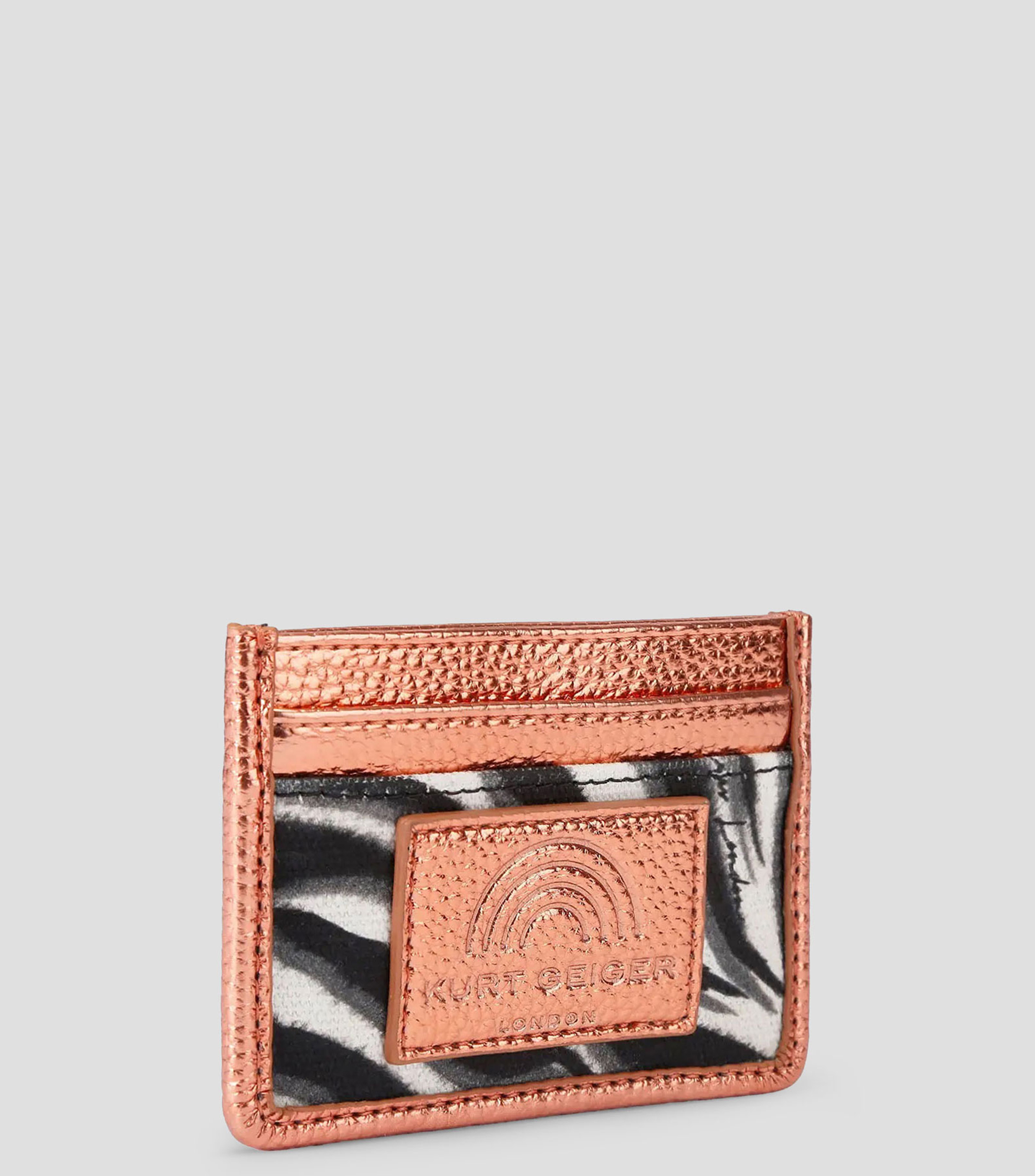 Tarjetero en piel estampado Mujer